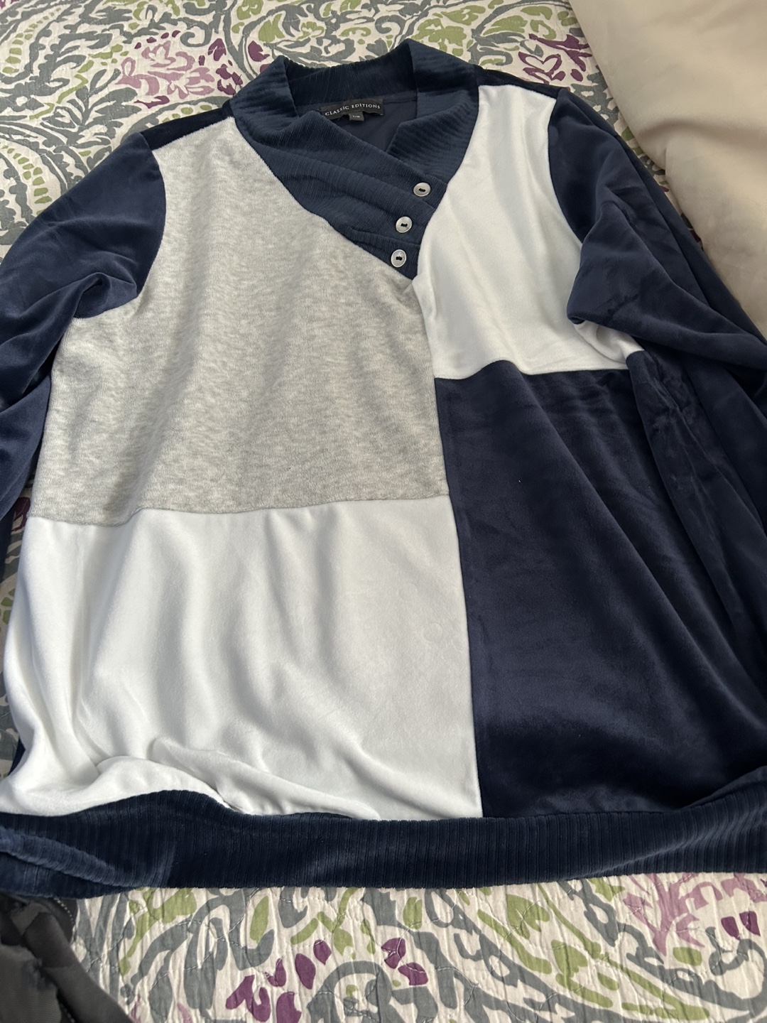 Classic Editions Colour Block Velvet Top