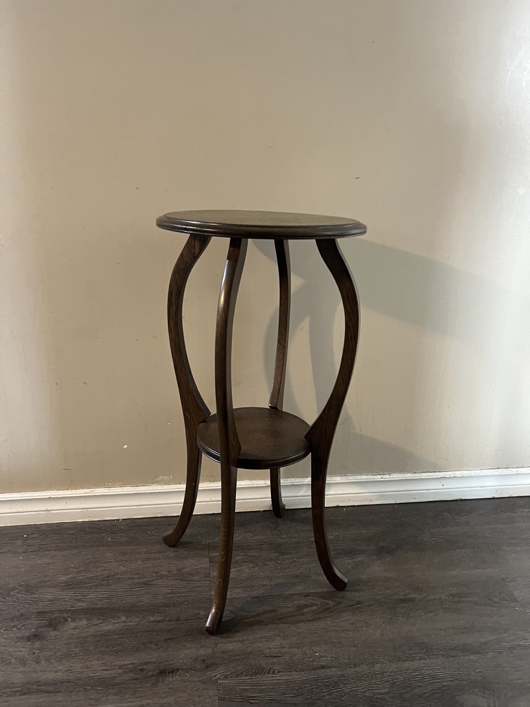 Dark Brown Wooden Round Side Table - photo 3