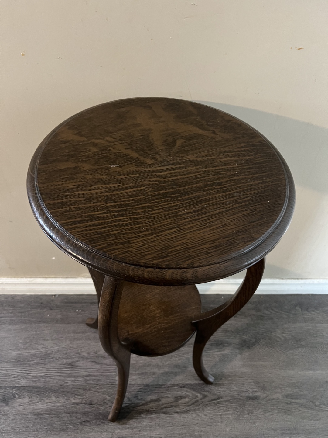 Dark Brown Wooden Round Side Table - photo 2
