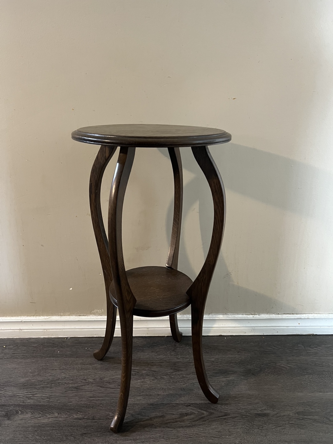 Dark Brown Wooden Round Side Table