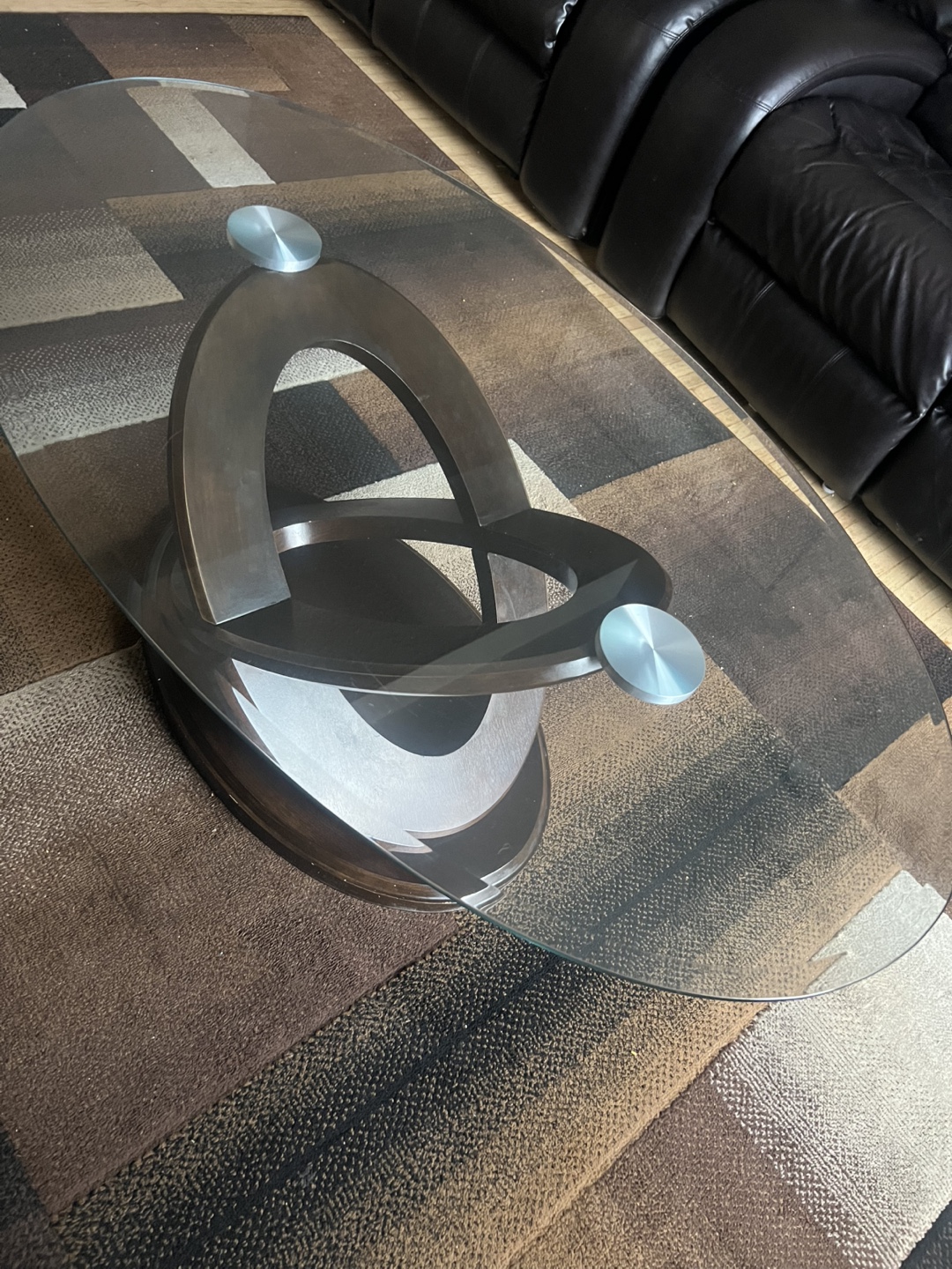 Glass Top Coffee Table with Unique Base - photo 3