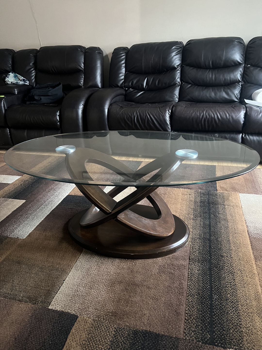 Glass Top Coffee Table with Unique Base