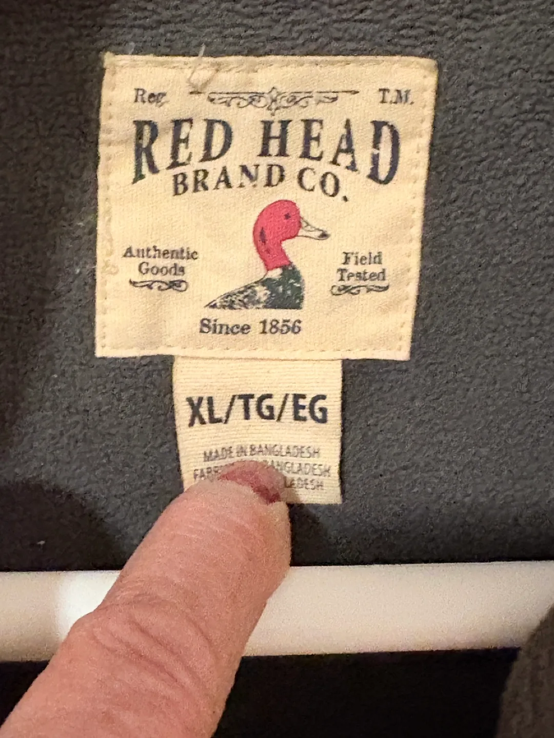 Grey Hooded Jacket by: Red Head Brand Co. Size XL image indicator(2)