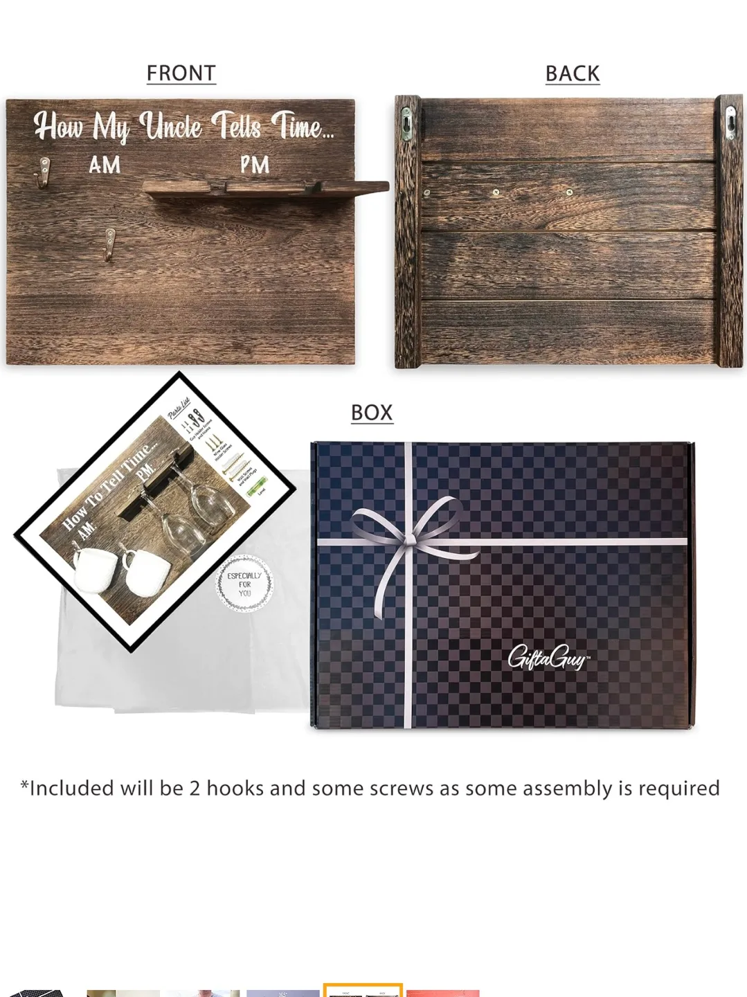 NEW Rustic Wood Mug and Wine Glass Holder image indicator(4)