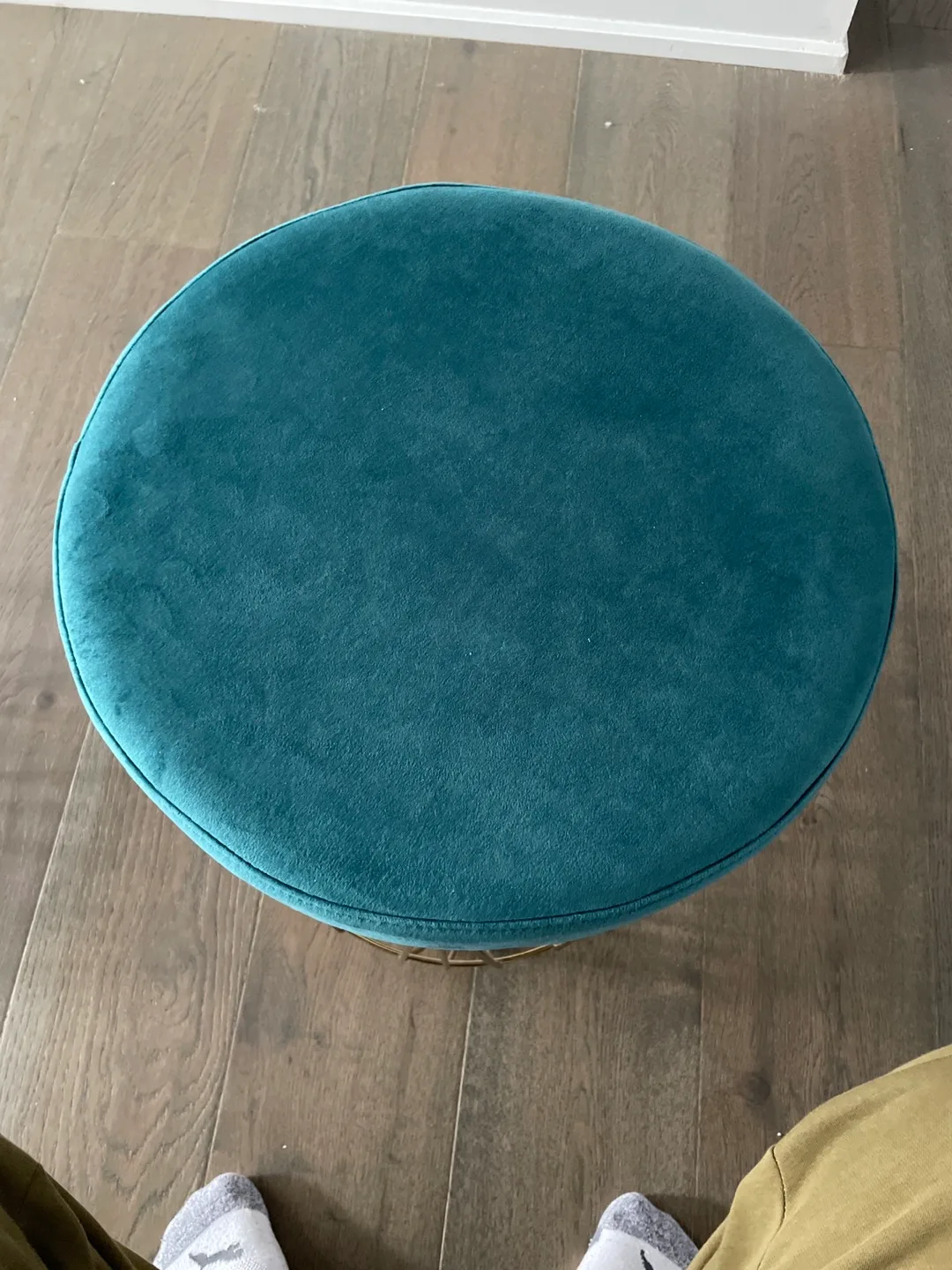 Teal Velvet and Gold Stools image indicator(3)