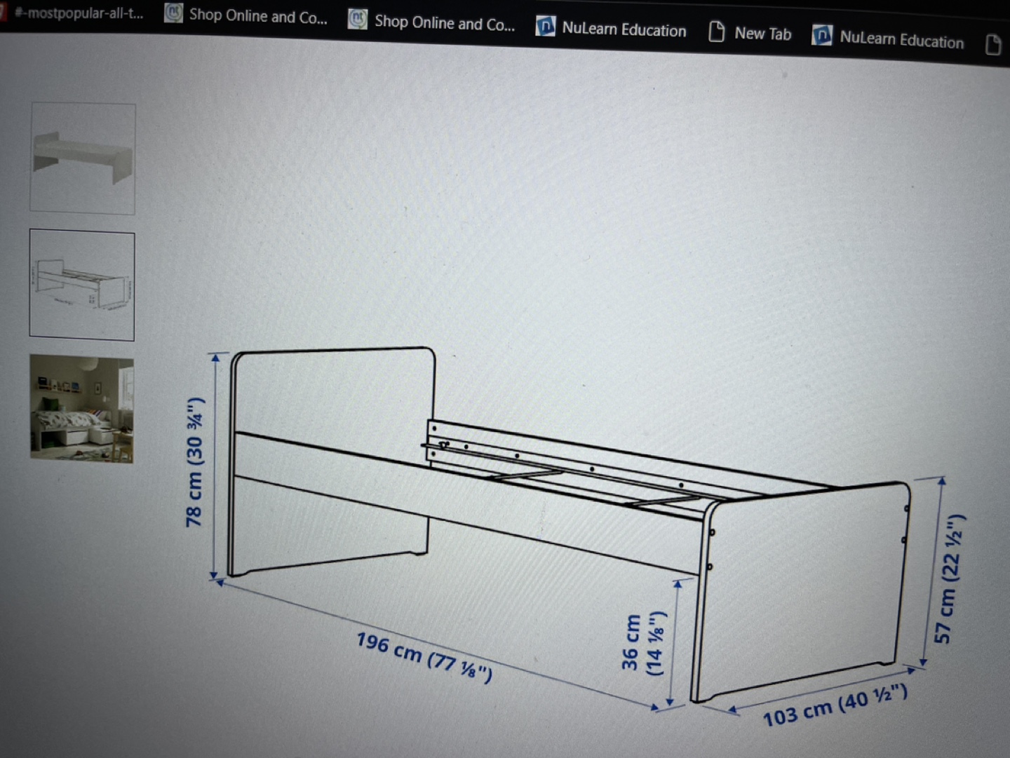 IKEA Single bed frame (twin) with foam 1 foam mattress - photo 5