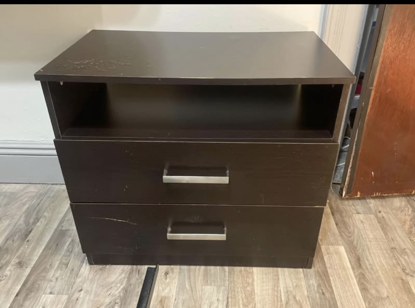 Black 2-Drawer Nightstand