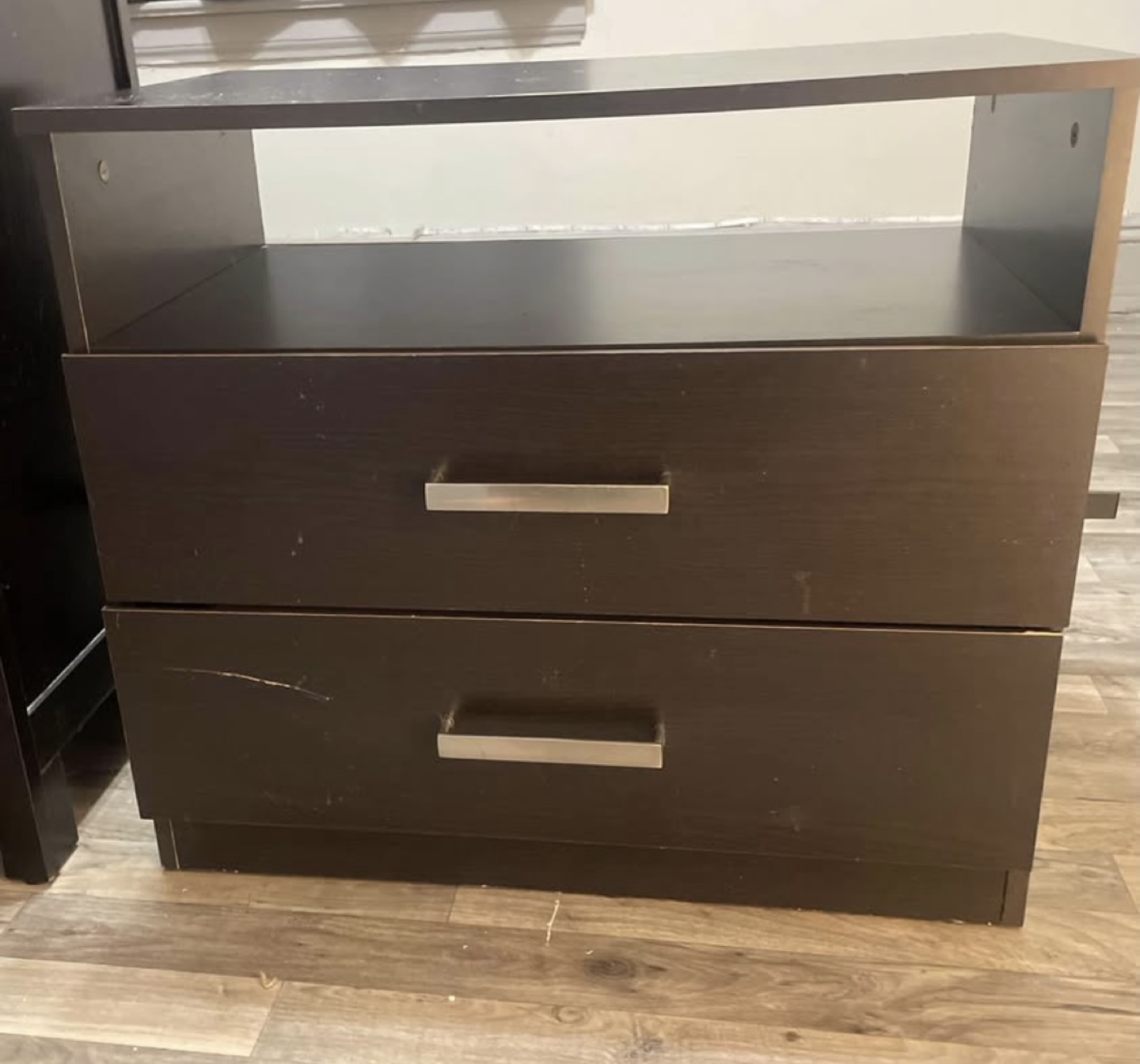 Black 2-Drawer Nightstand - photo 2
