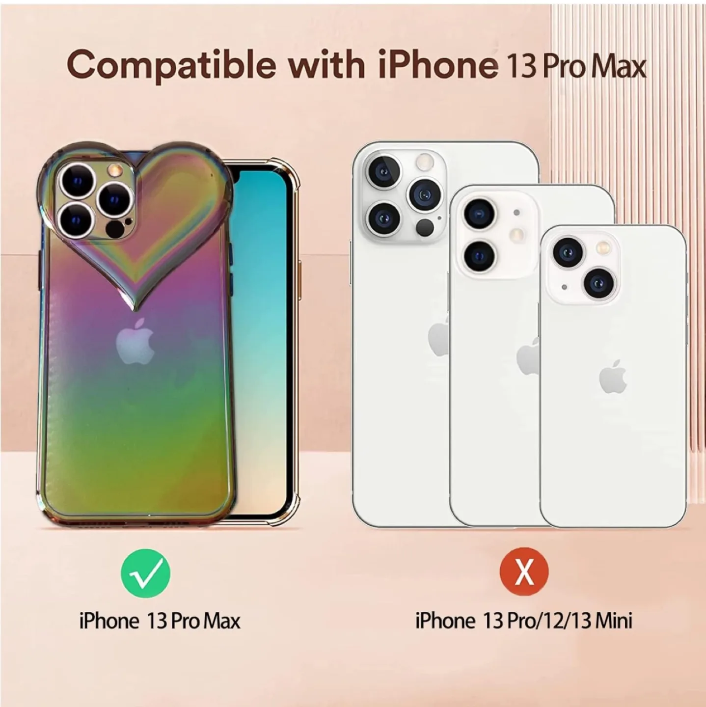 NEW iPhone 13 Pro Max Heart Shaped Phone Case image indicator(2)