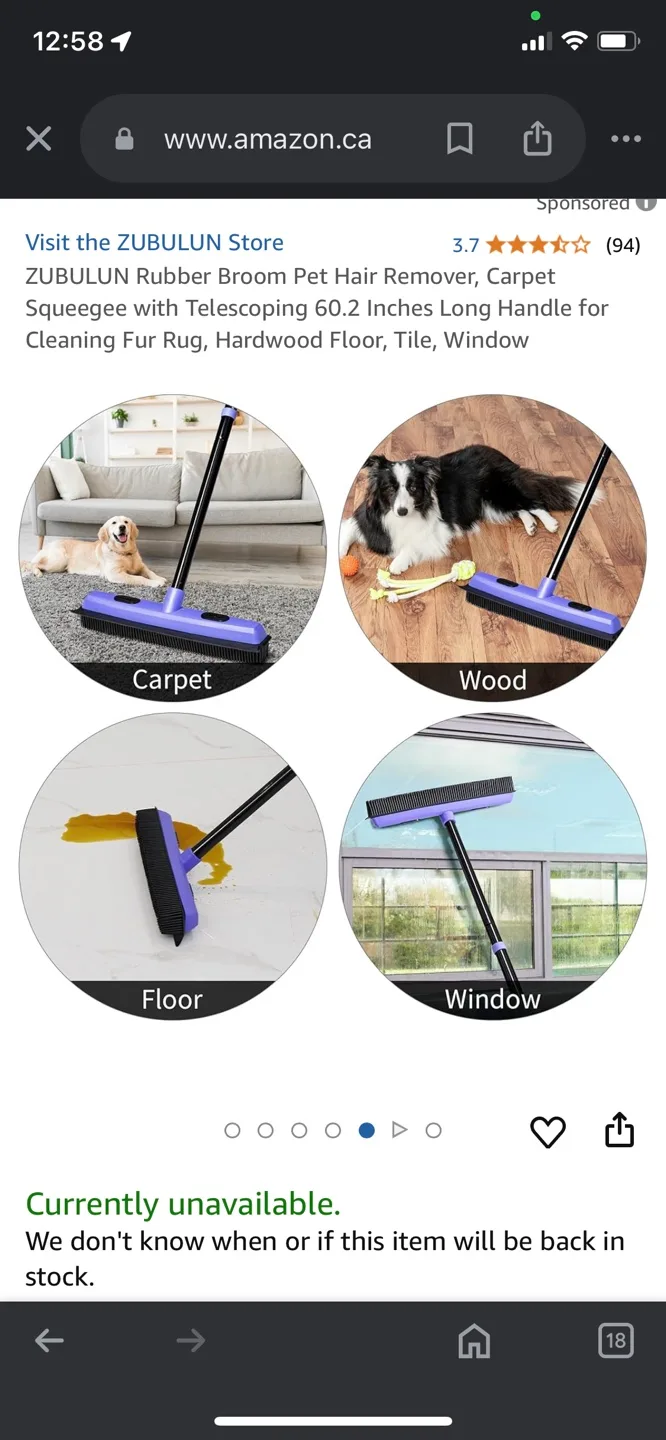 ZUBULUN Rubber Broom and Pet Hair Remover 60.2 Inches image indicator(3)