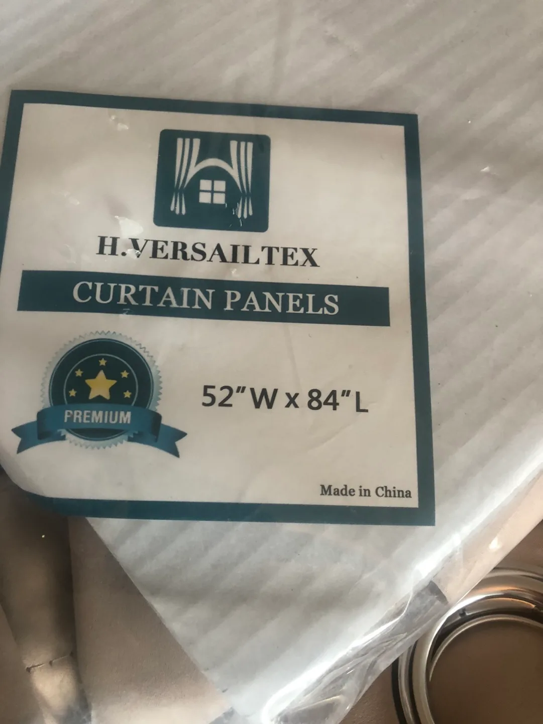 H.VERSAILTEX Premium Curtain Panels - 52"W x 84"L - Beige image indicator(2)