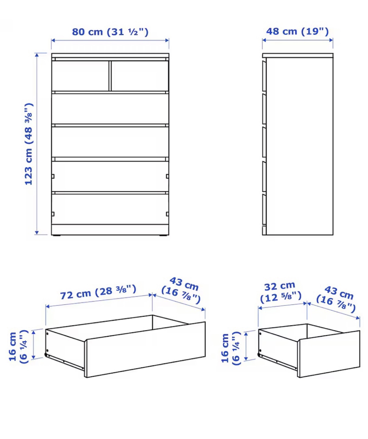 URGENT: (2) Malm 6 Drawer Chest, Black/Espresso - photo 2