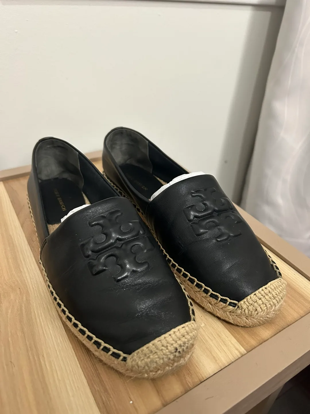 Tory Burch Black Leather Espadrilles - Size 5.5 thumbnail