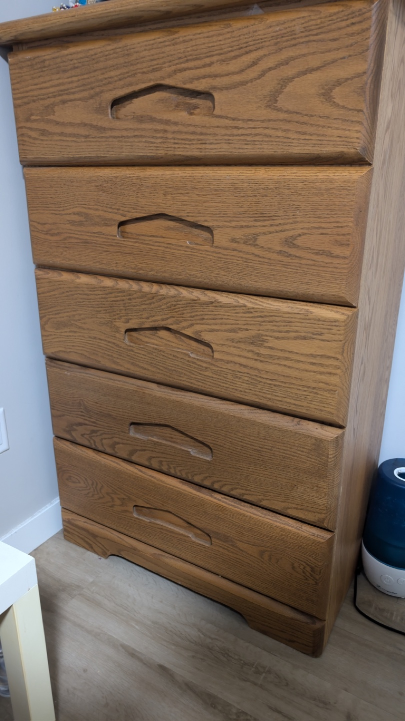 Five-Drawer Wooden Chest of Drawers
