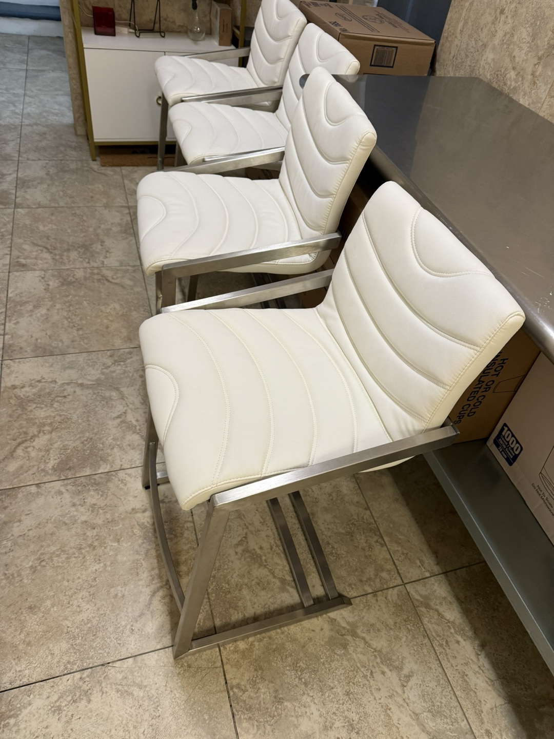 4 Bar Stools with Stainless Steel Legs - photo 2