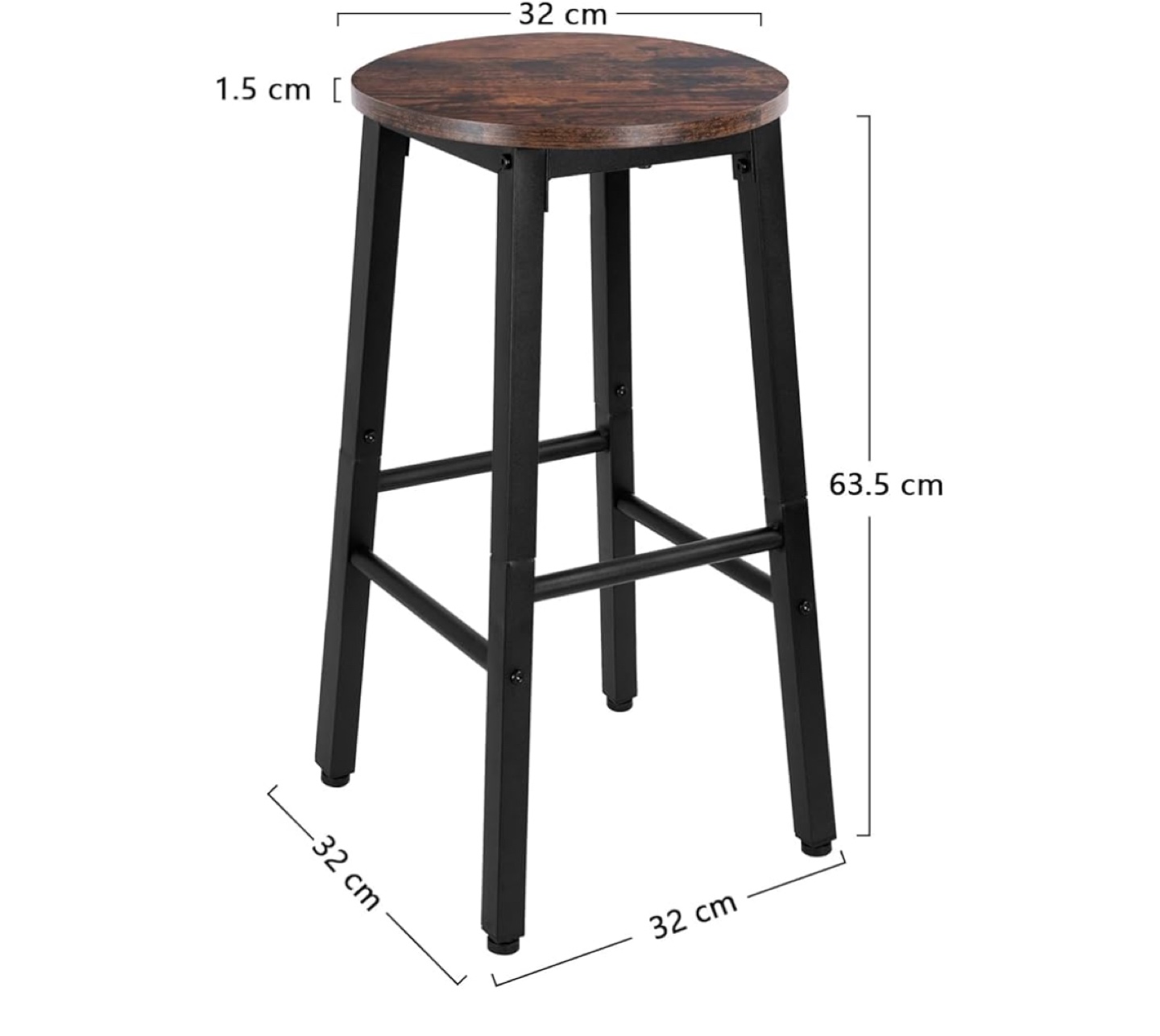 Pair of Brown and Black Bar Stools - photo 5