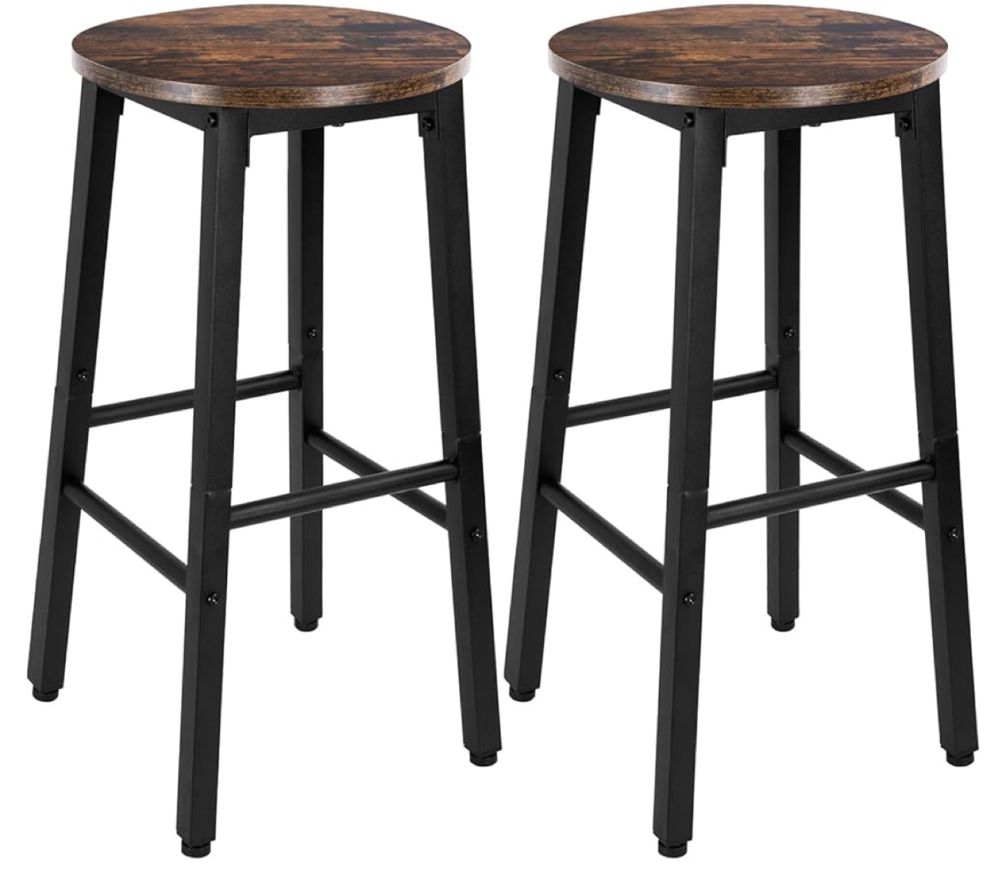 Pair of Brown and Black Bar Stools