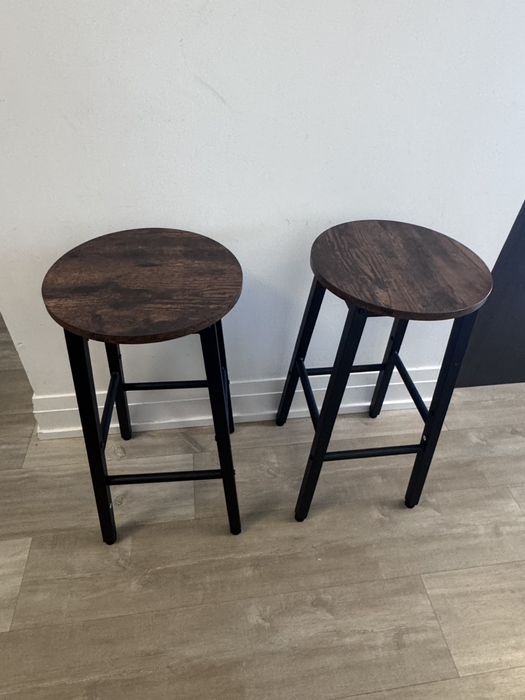 Pair of Brown and Black Bar Stools - photo 3