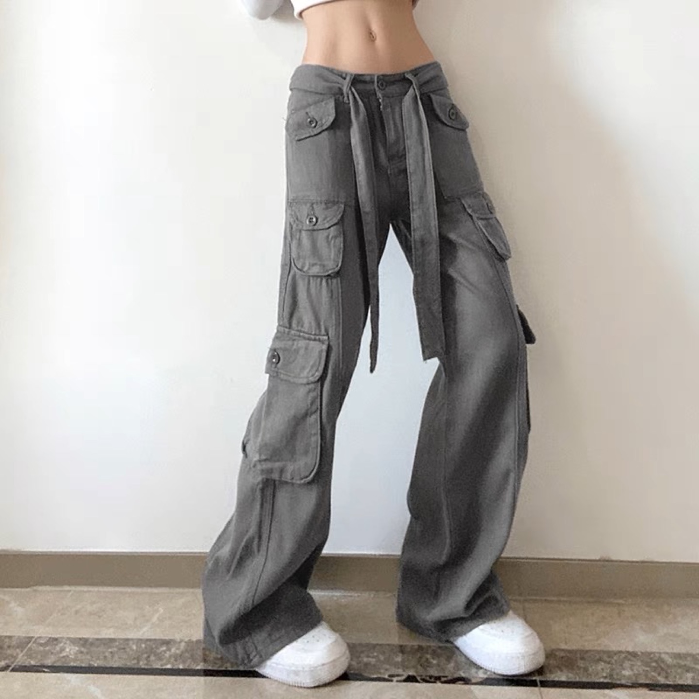 Green Cargo Pants with Belt - photo 2