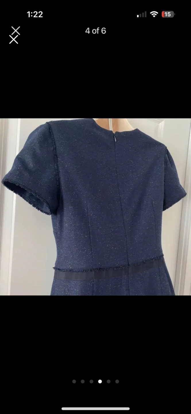 NEW Banana Republic Navy Wool Dress, Lined ~ Size 4 Petite🏈 image indicator(4)
