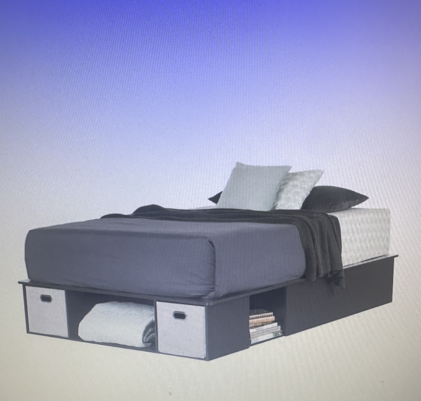 Queen Platform Bed Frame with Storage Drawers