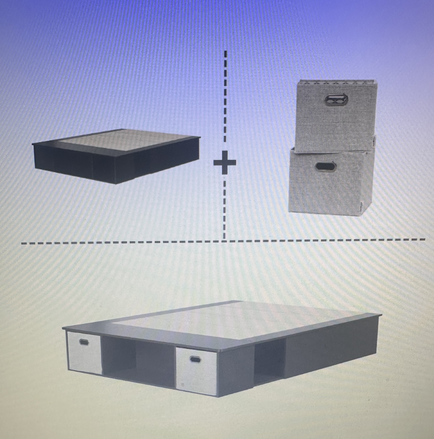 Queen Platform Bed Frame with Storage Drawers - photo 2