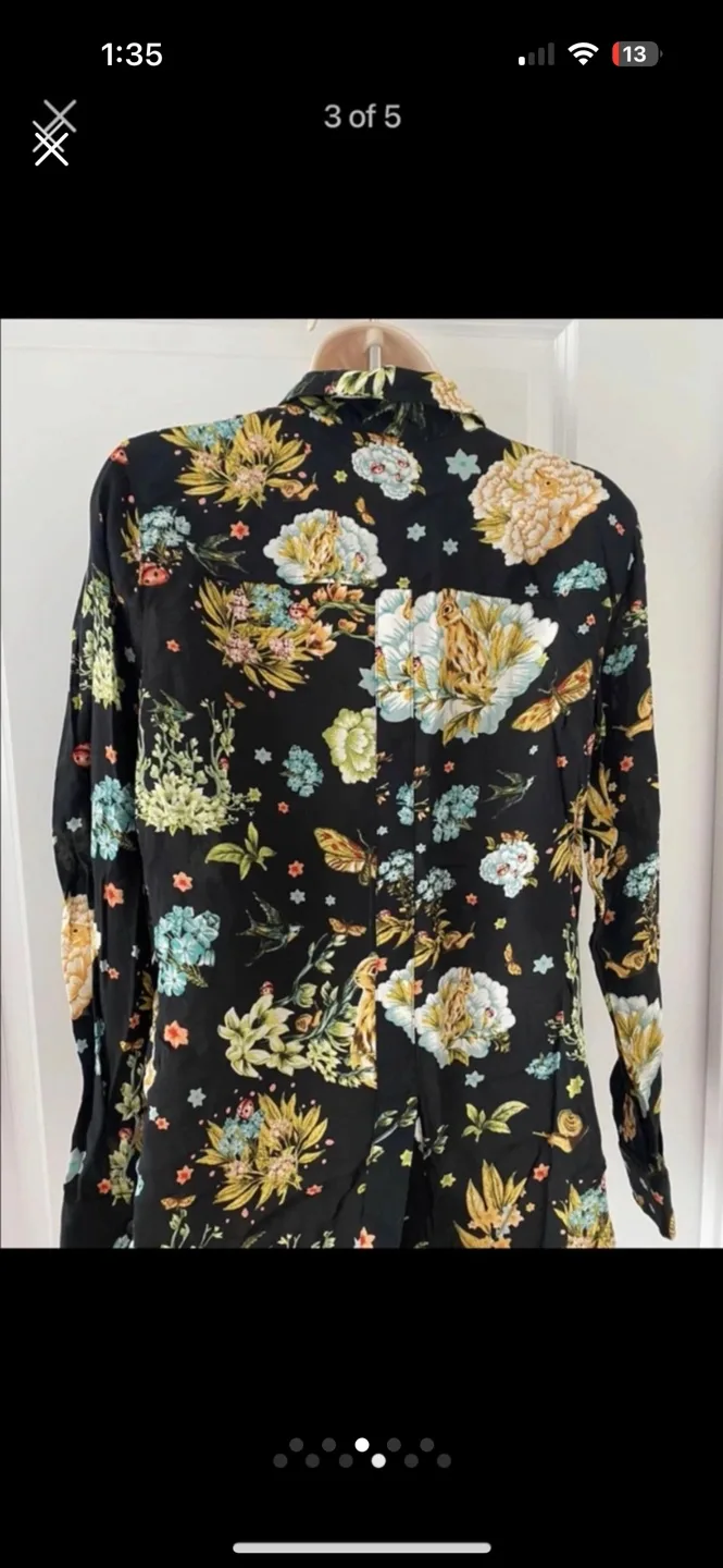 Anthropologie Women’s Floral Buttondown Shirt -Size 4 NEW 🏈 image indicator(3)