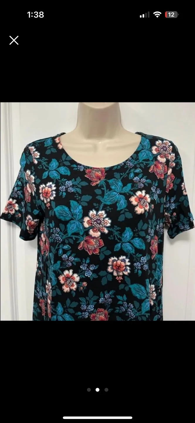 Ann Taylor LOFT Women's Blue Floral Rayon Dress ~ Small Petite 🏈 image indicator(2)