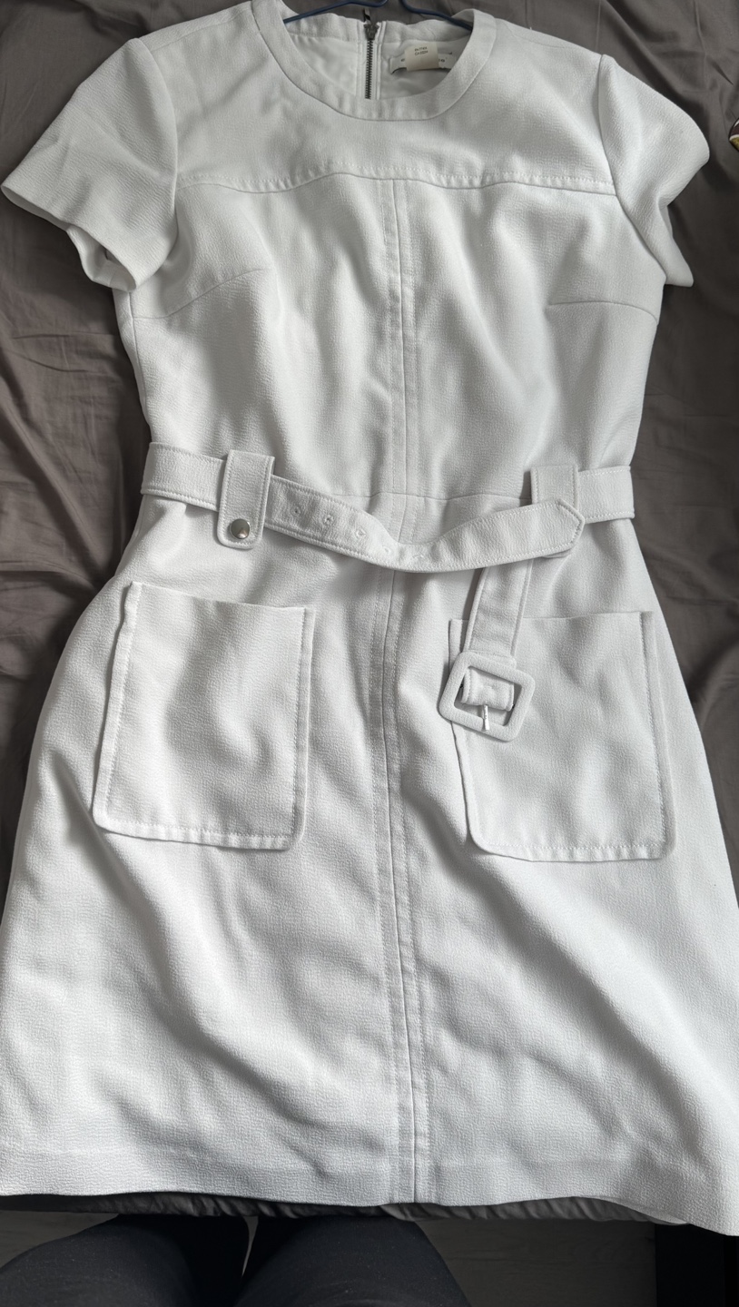 White short-Sleeve A-Line Dress office dress