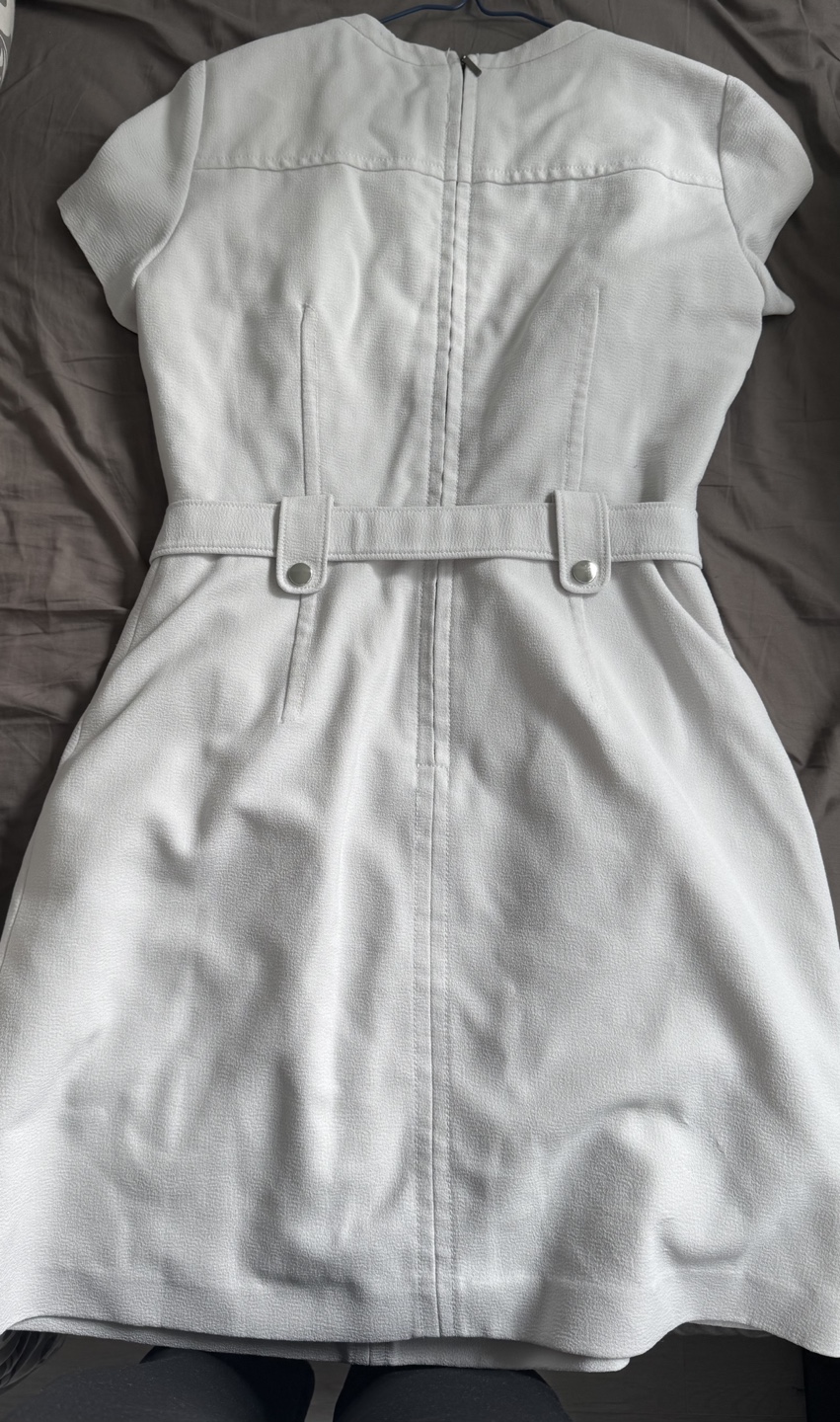 White short-Sleeve A-Line Dress office dress - photo 2