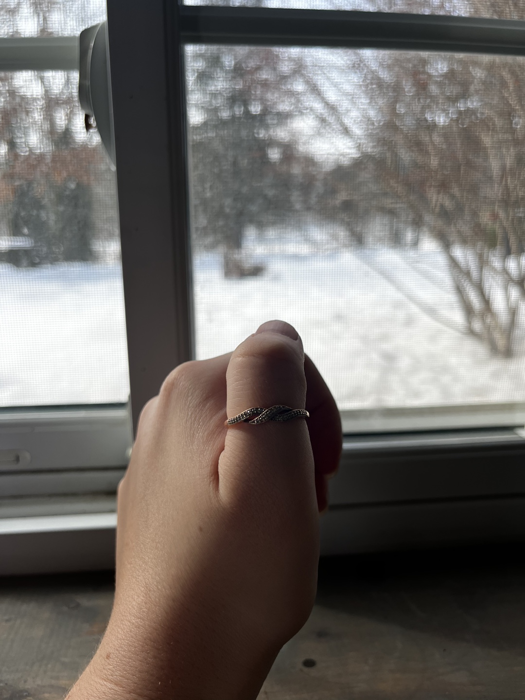 Rose Gold Crossover Ring / size 11 - photo 2