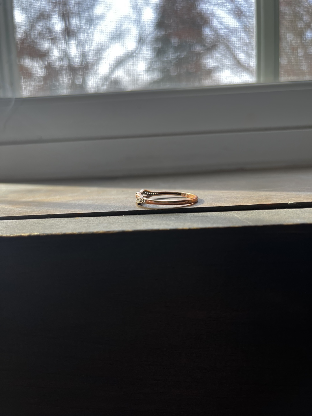 Rose Gold Crossover Ring / size 11 - photo 4