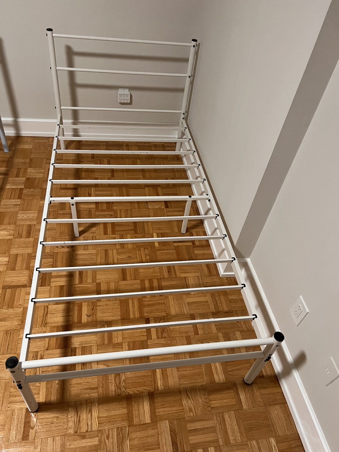 Twin Metal Bed Frame - White - photo 2