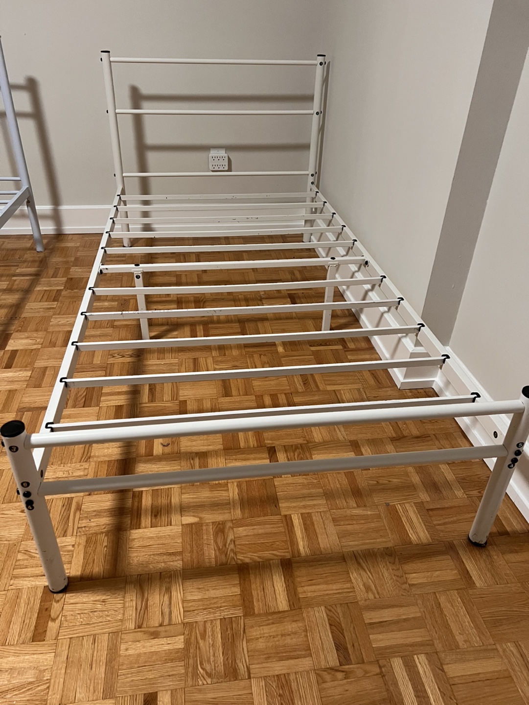 Twin Metal Bed Frame - White