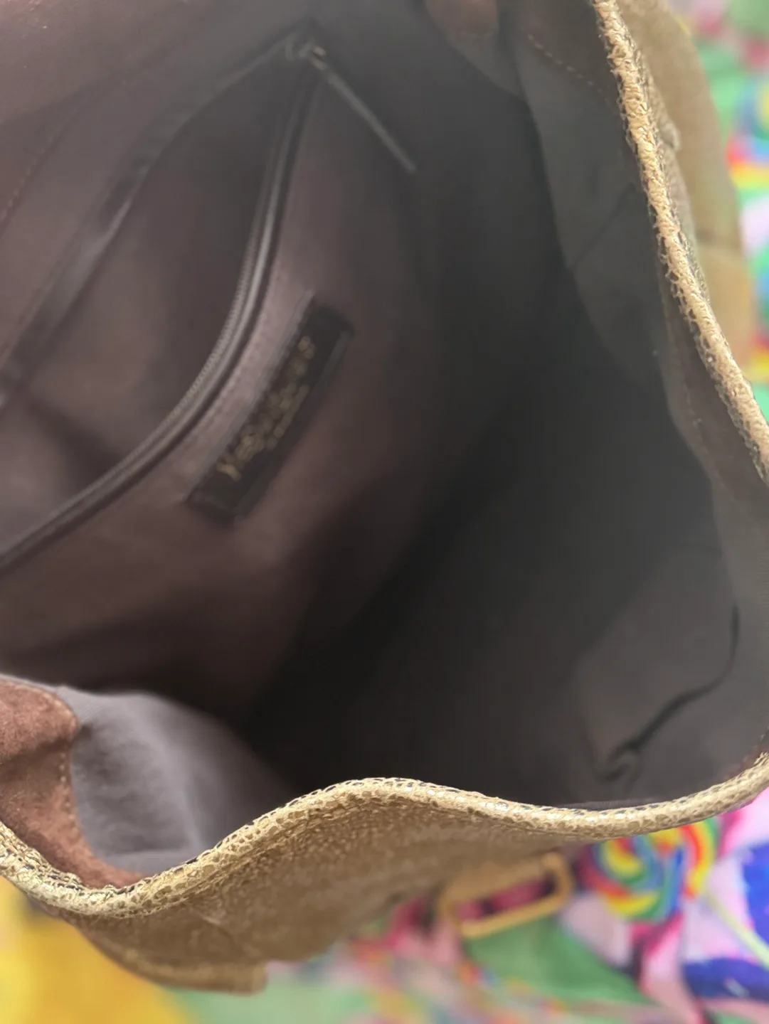 Yves Saint Laurent Gold Leather Shoulder Bag image indicator(3)