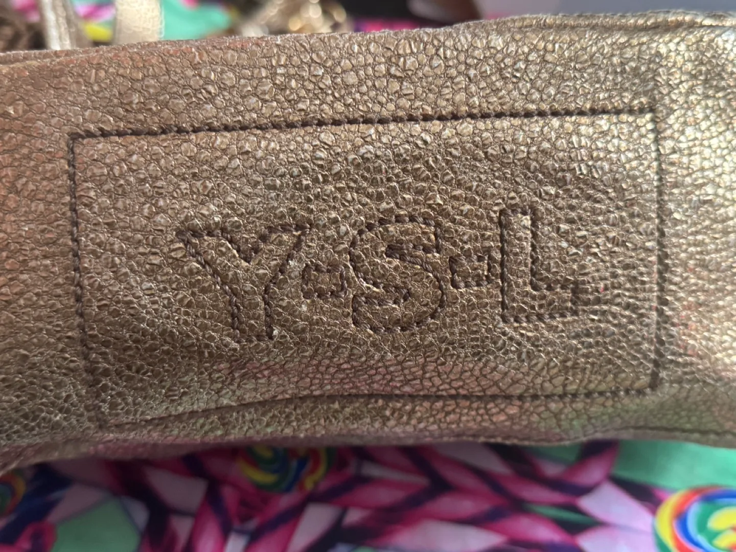 Yves Saint Laurent Gold Leather Shoulder Bag image indicator(8)