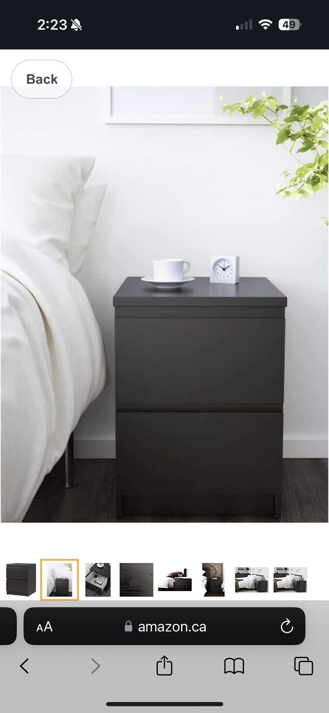 IKEA MALM Two-Drawer Bedside Table - Black-Brown - photo 5