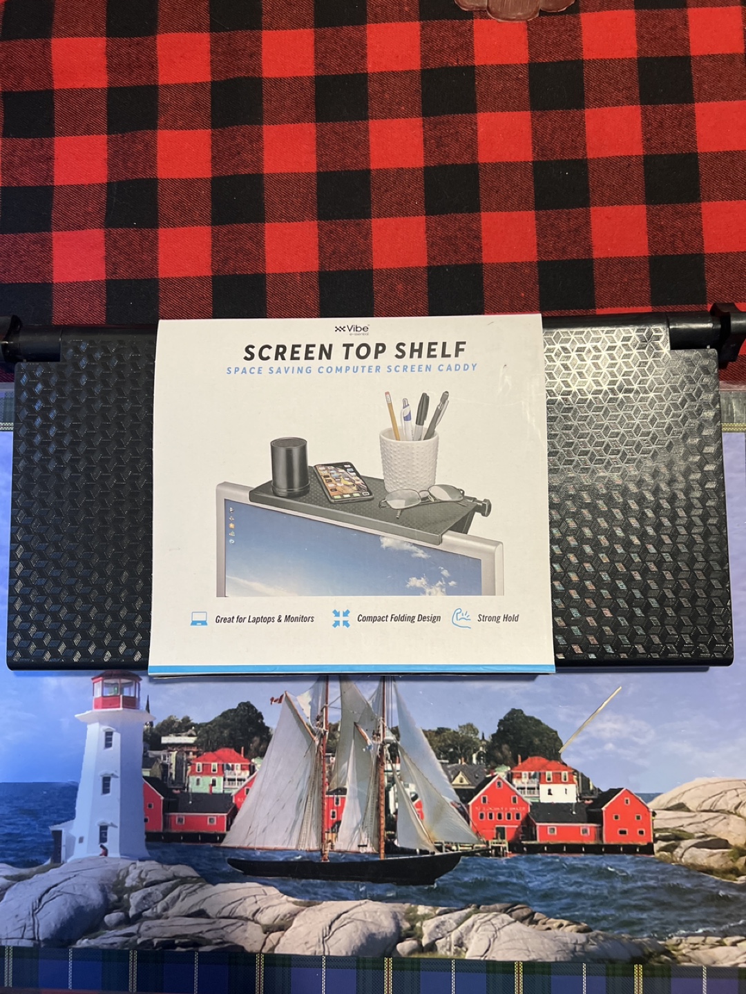 🏈XxVibe Screen Top Shelf - Space Saving Computer Screen Caddy