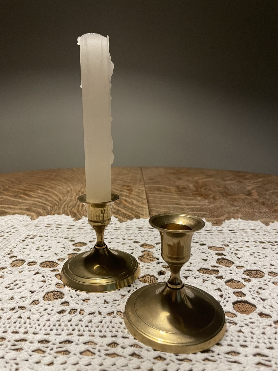 Vintage Brass Candle Holders - Set of Two