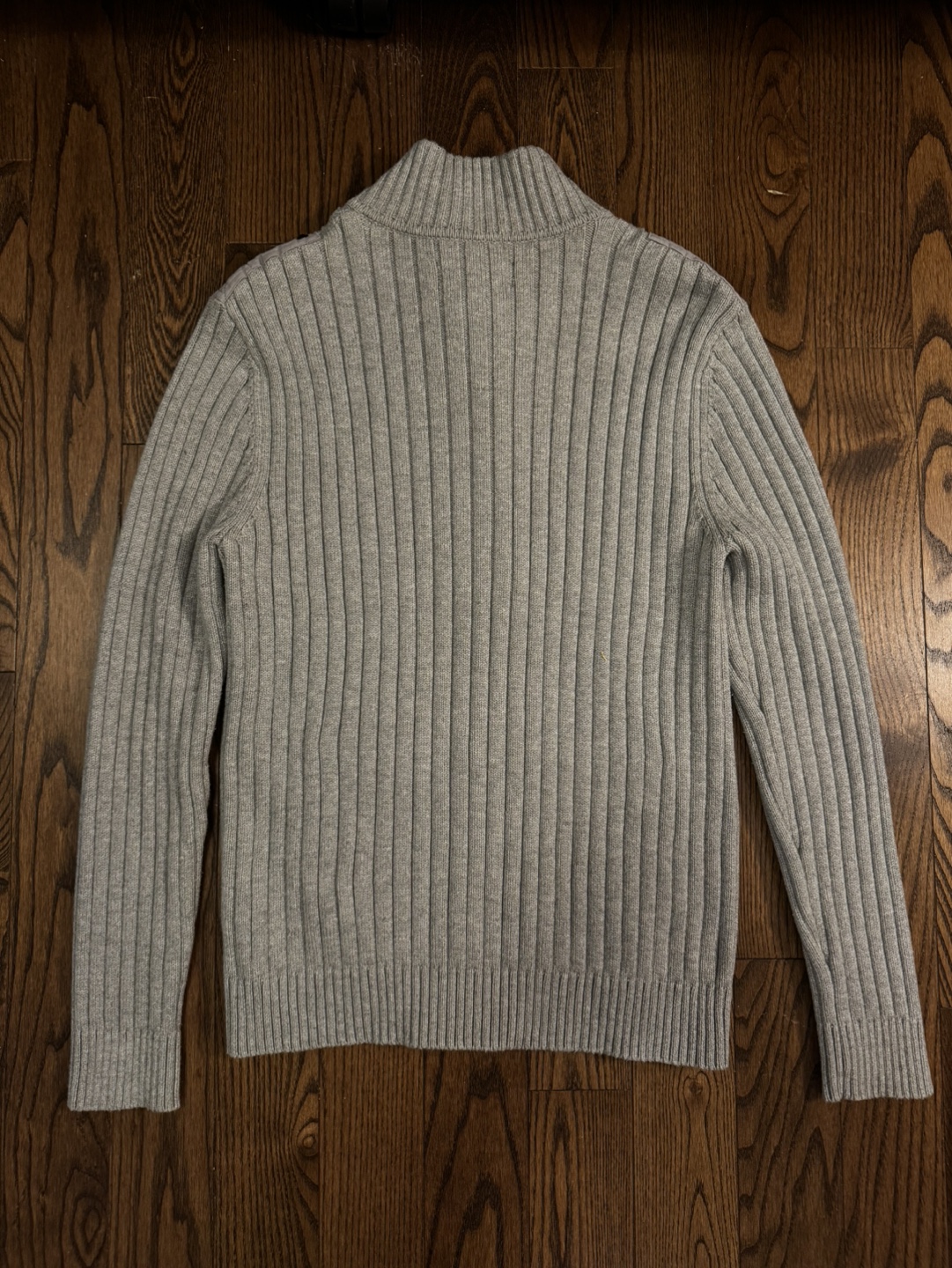 Giordano Men's Grey Ribbed Zip-Up Cardigan Sweater - photo 3