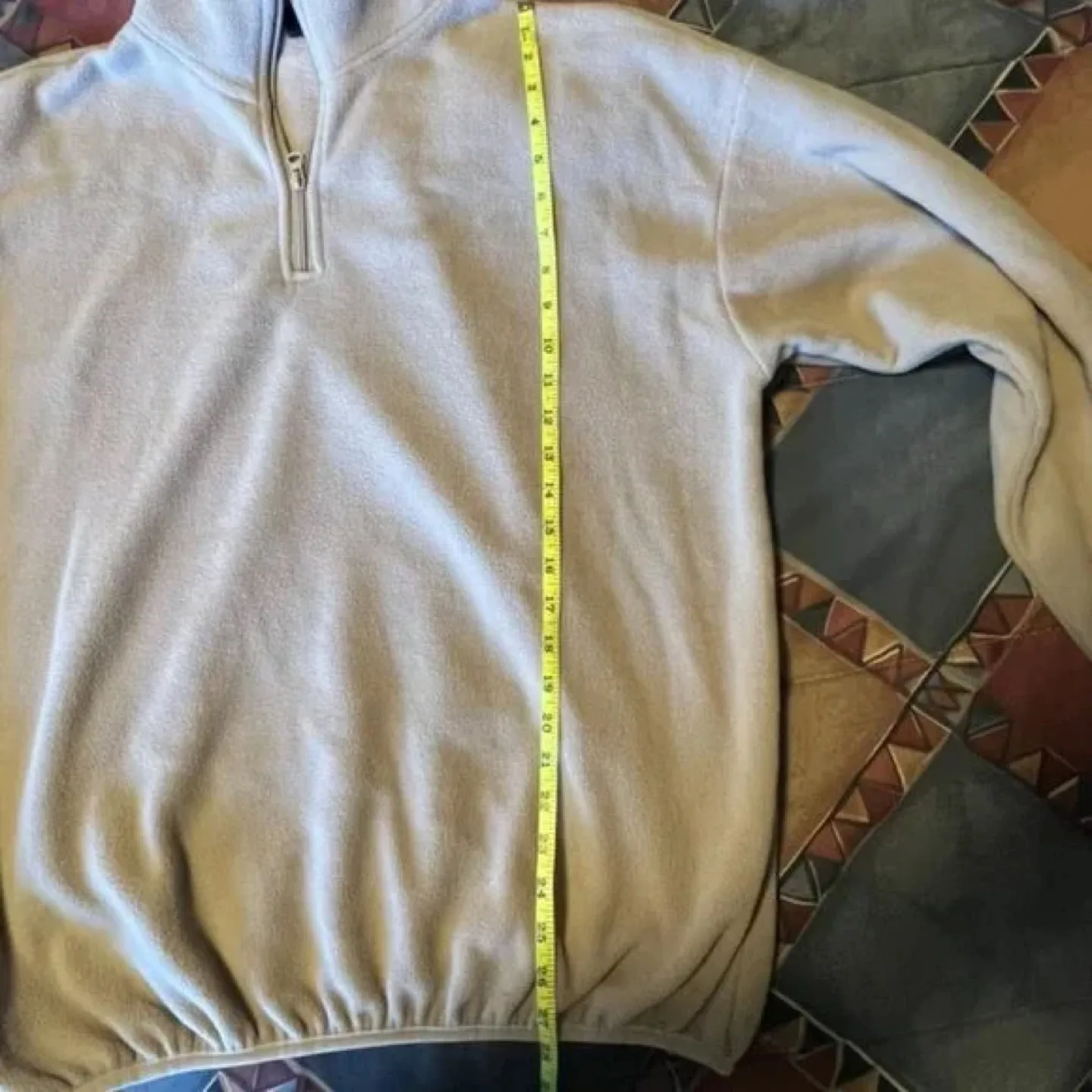 Beige Fleece 1/4 Zip Pullover image indicator(2)