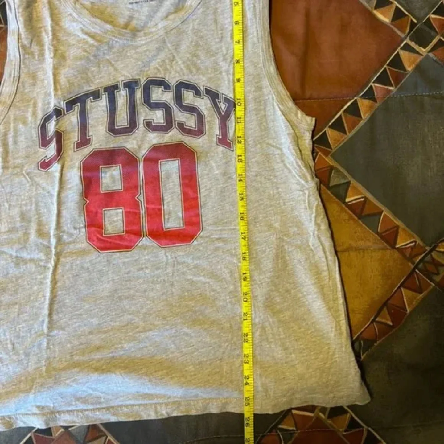 Stüssy Large Grey 80's Graphic Sleeveless Shirt image indicator(2)