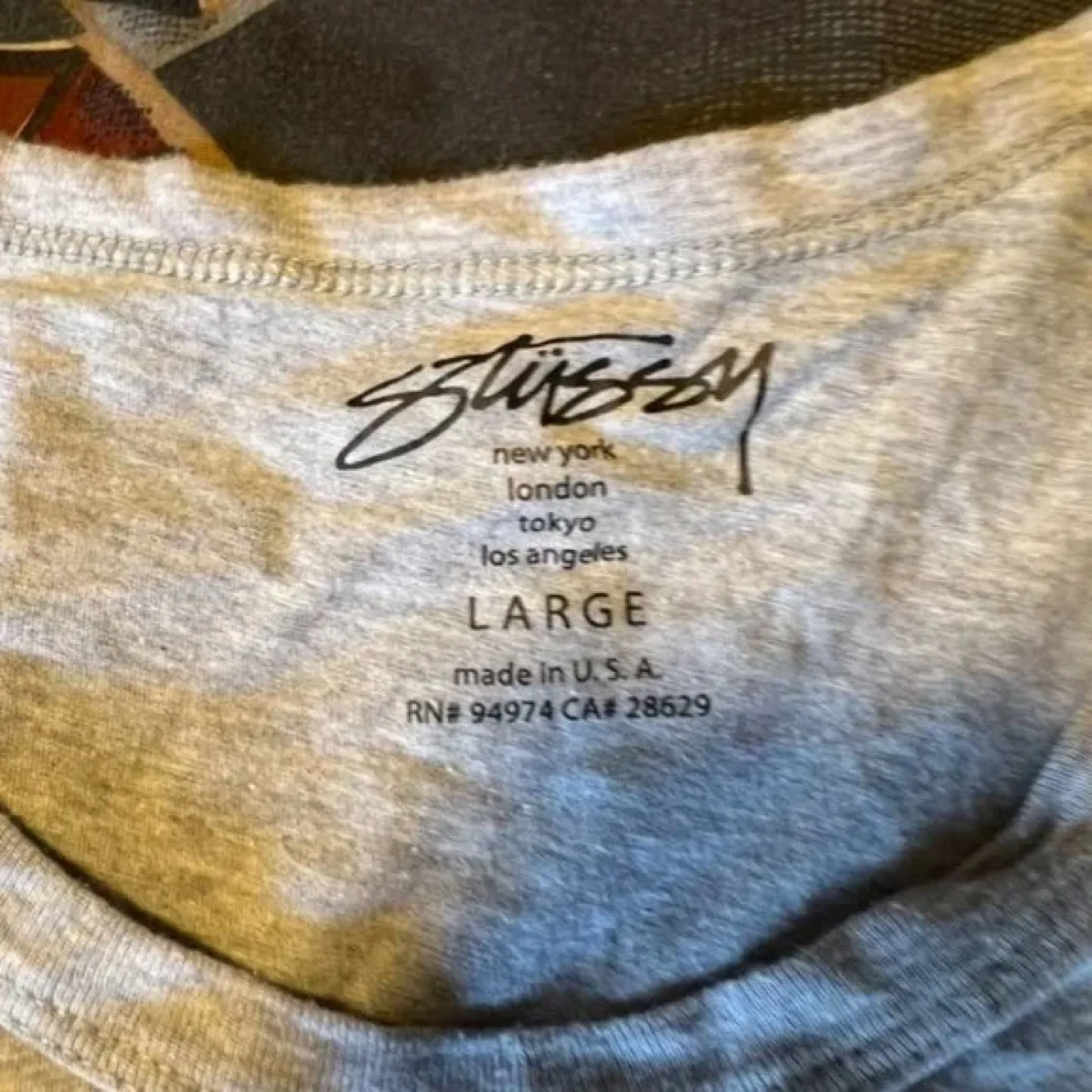 Stüssy Large Grey 80's Graphic Sleeveless Shirt image indicator(5)