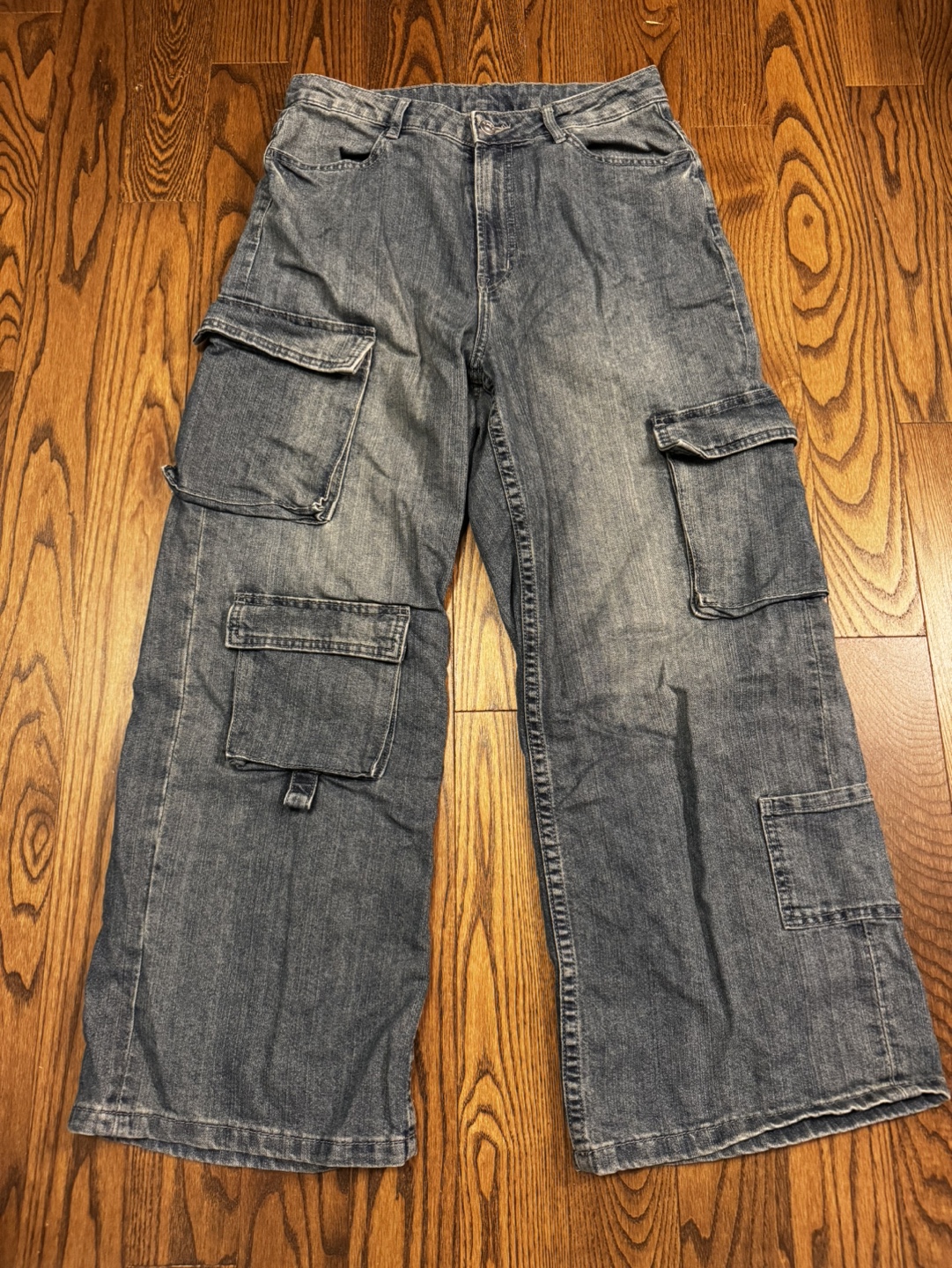 H&M Divided Light Wash Cargo Jeans