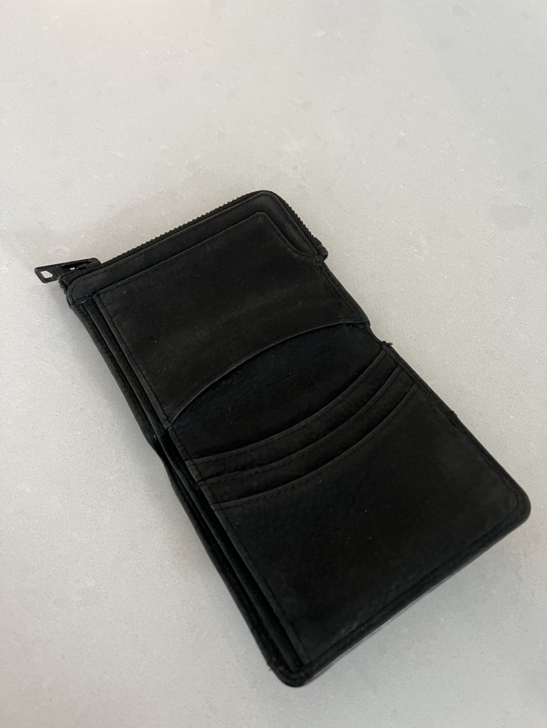 All Saints Black Leather Wallet with Zip