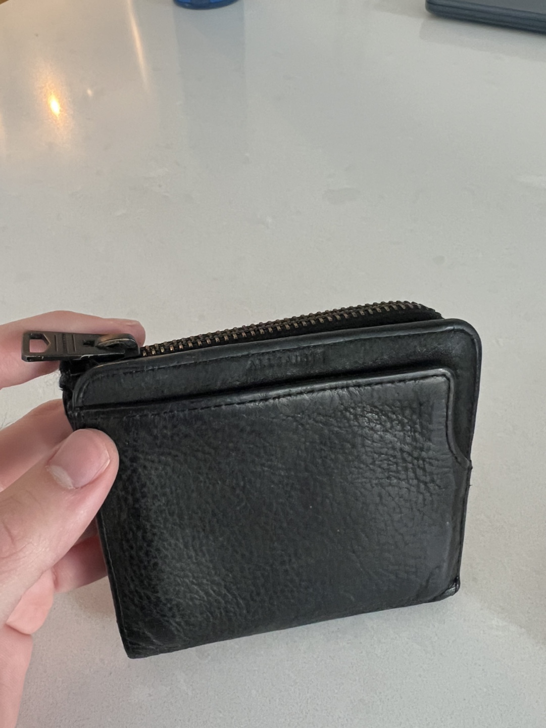 All Saints Black Leather Wallet with Zip - photo 3