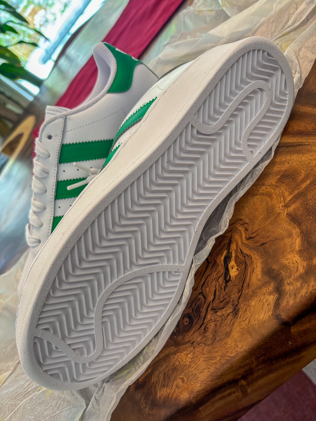 Adidas Superstar XLG Green White Sneakers Size 7 - photo 2