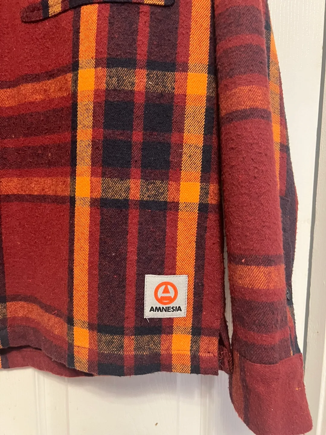 🏈 Amnesia Flannel Shirt - Red, Orange, and Black Plaid image indicator(2)