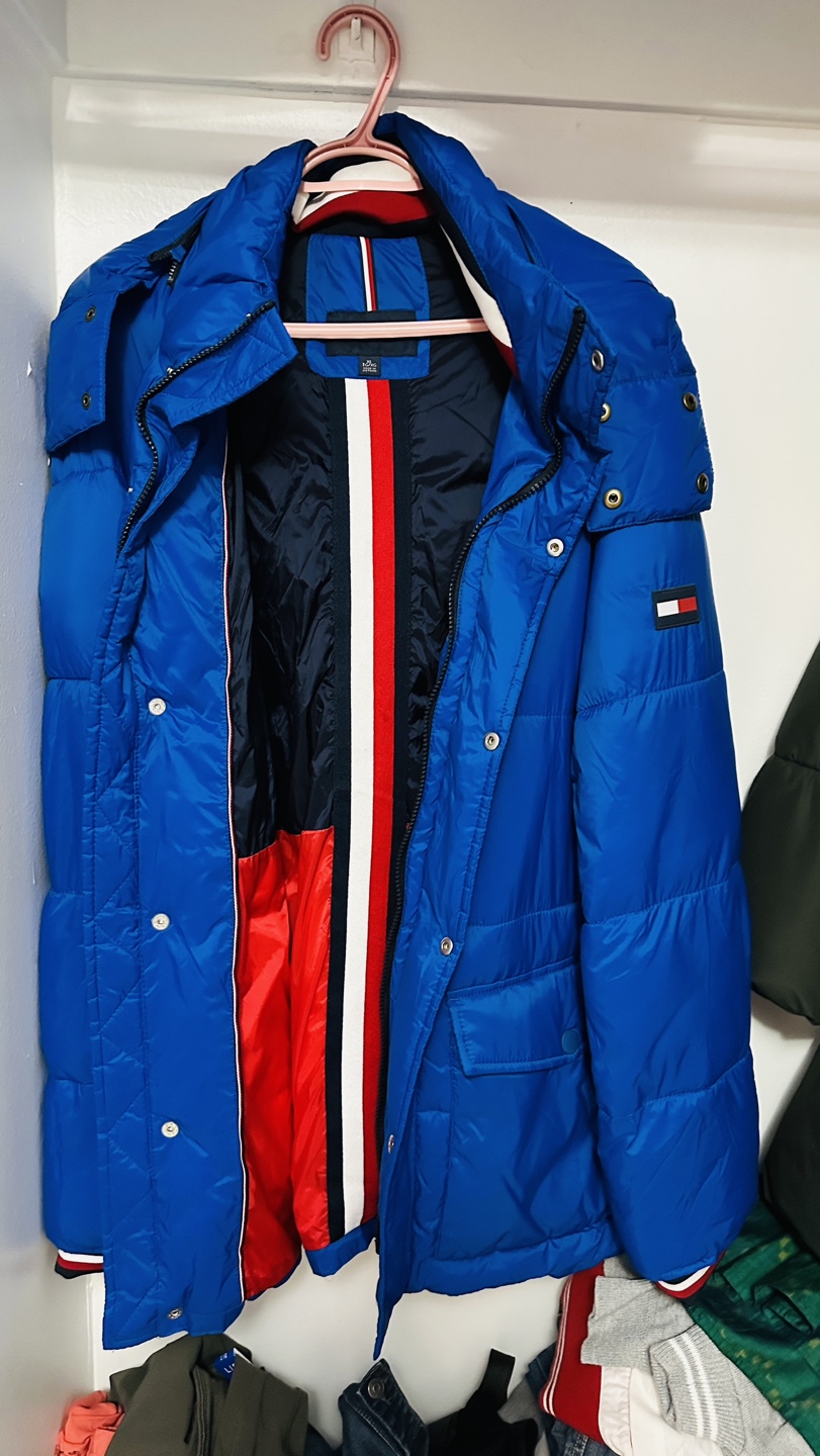 Tommy Hilfiger Men's Blue Puffer Jacket - Size XL