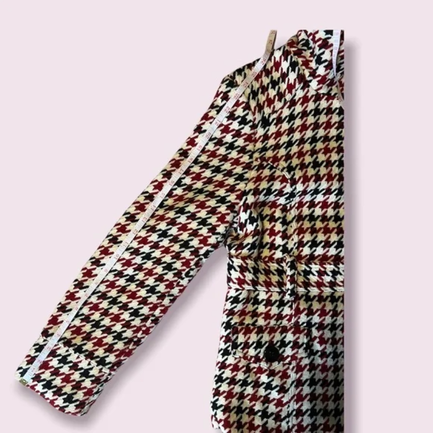 Women's Red, Black and Beige Belted Jacket - photo 2